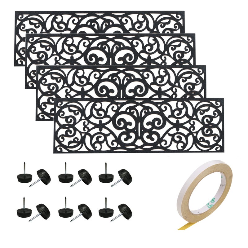 UFelice Rubber Stair Treads, Outdoor Stair Treads Non-Slip, Butterfly Designed Stair Tread Mats, Anti-Slip Step Mat - Set of 4 Include Stay-on-Kit, 30 x 10 Inches - Image 1